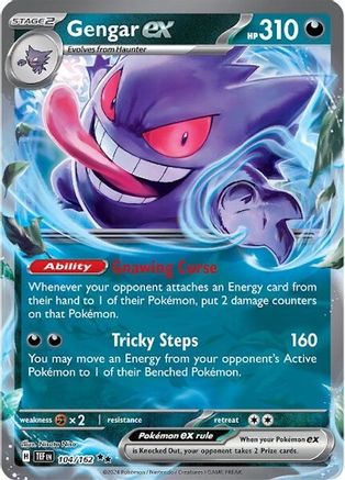 Gengar ex - 104/162 (104) Double Rare Holofoil