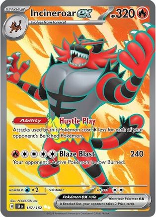 Incineroar ex - 187/162 (187) Ultra Rare Holofoil
