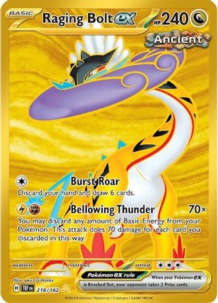 Raging Bolt ex - 218/162 (218) Hyper Rare Holofoil