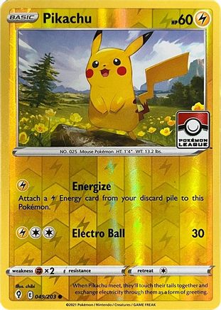 Pikachu - 049/203 (Pokemon League) (49) Common Reverse Holofoil
