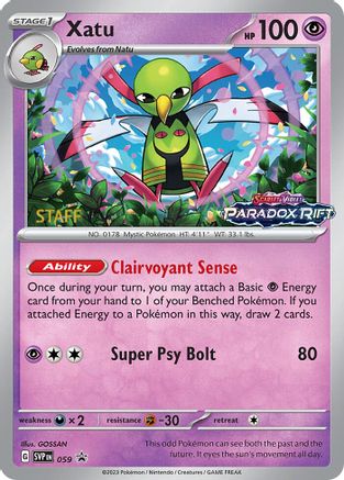 Xatu - 059 (Prerelease) [Staff] (59) Promo Holofoil