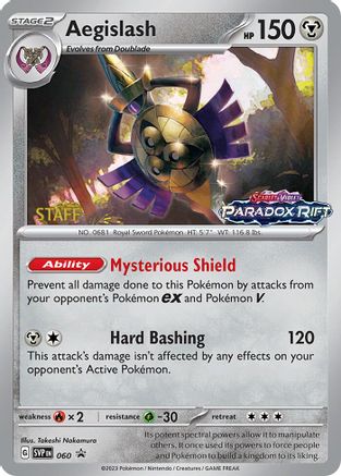 Aegislash - 060 (Prerelease) [Staff] (60) Promo Holofoil