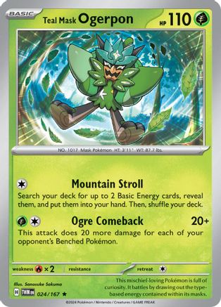Teal Mask Ogerpon (24) Rare Reverse Holofoil