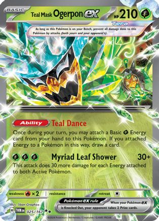 Teal Mask Ogerpon ex - 025/167 (25) Double Rare Holofoil