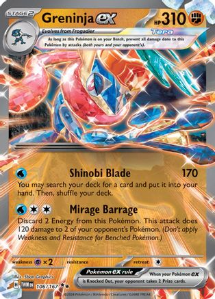 Greninja ex - 106/167 (106) Double Rare Holofoil
