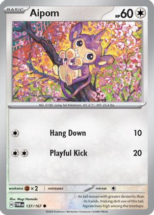 Aipom (137) Common Reverse Holofoil