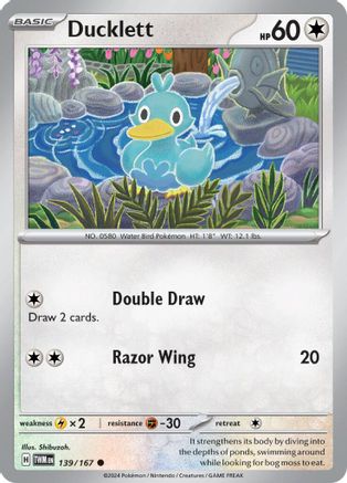 Ducklett (139) Common Reverse Holofoil