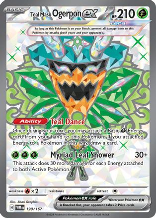 Teal Mask Ogerpon ex - 190/167 (190) Ultra Rare Holofoil