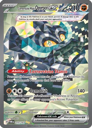 Cornerstone Mask Ogerpon ex - 215/167 (215) Special Illustration Rare Holofoil