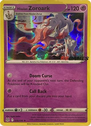 Hisuian Zoroark - 076/196 (EB Games Exclusive) (76) Promo Holofoil