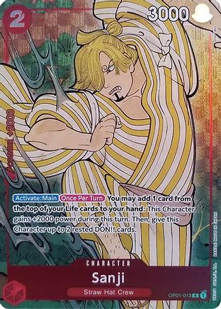 Sanji (English Version 1st Anniversary Set) (OP01-013) - One Piece Promotion Cards Foil (Cabinet-NM)