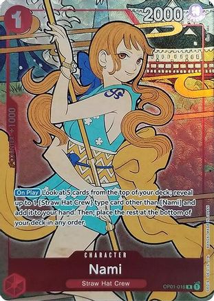 Nami (English Version 1st Anniversary Set) (OP01-016) - One Piece Promotion Cards Foil (Cabinet-NM)