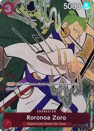 Roronoa Zoro (English Version 1st Anniversary Set) (OP01-025) - One Piece Promotion Cards Foil (Cabinet-NM)