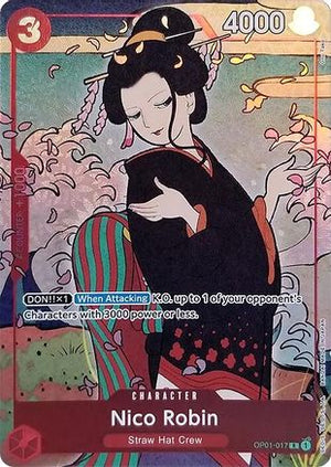 Nico Robin (English Version 1st Anniversary Set) (OP01-017) - One Piece Promotion Cards Foil (Cabinet-NM))