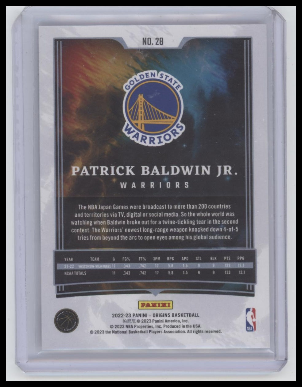 2022-23 Panini Origins #28 Patrick Baldwin Jr.