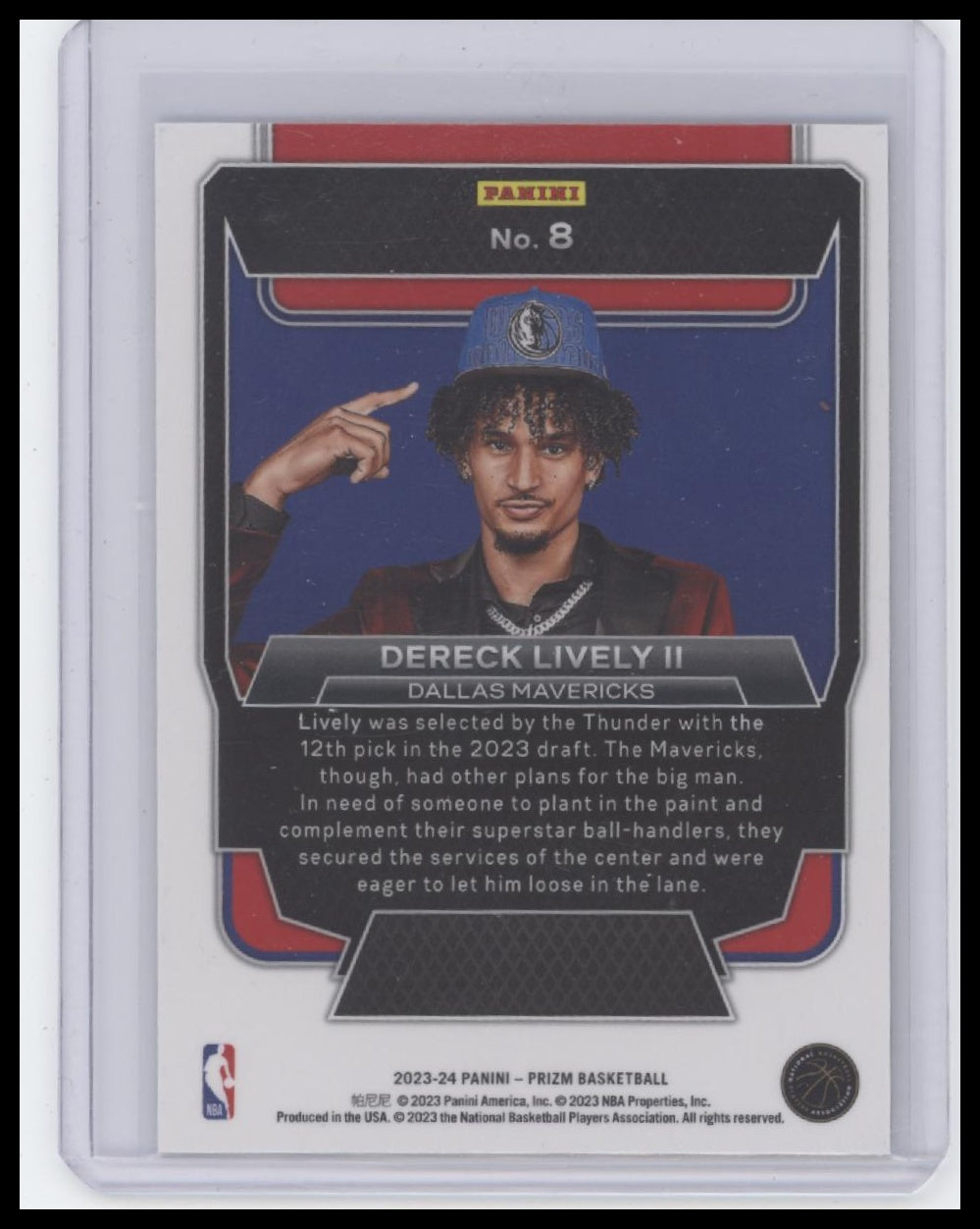 2023-24 Panini Prizm #8 Dereck Lively II Luck of the Lottery
