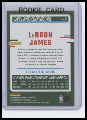 2023-24 Donruss #2 LeBron James Green Laser Holo