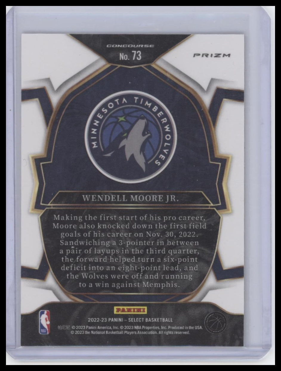 2022-23 Panini Select #73 Wendell Moore Jr. Orange Flash Prizms