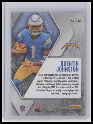 2023 Panini Phoenix #107 Quentin Johnston Silver Seismic