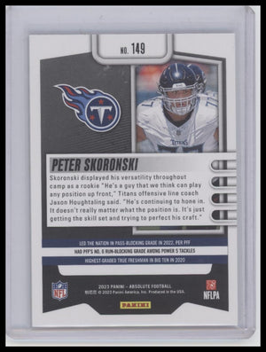 2023 Panini Absolute #149 Peter Skoronski #/275