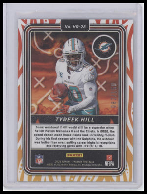 2023 Panini Phoenix #HR-28 Tyreek Hill Hot Routes Teal #/150