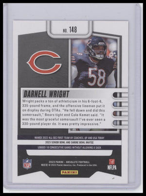 2023 Panini Absolute #148 Darnell Wright Orange Mosaic #/299