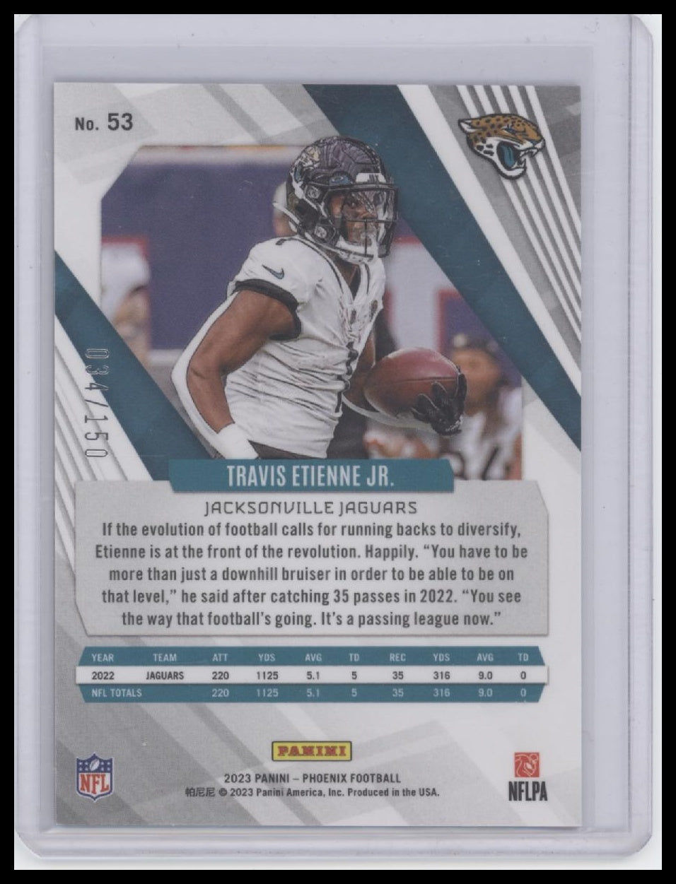 2023 Panini Phoenix #53b Travis Etienne Jr. Lava #/150