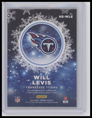 2023 Donruss #HS-WLE Will Levis Rookie Holiday Sweater Relics