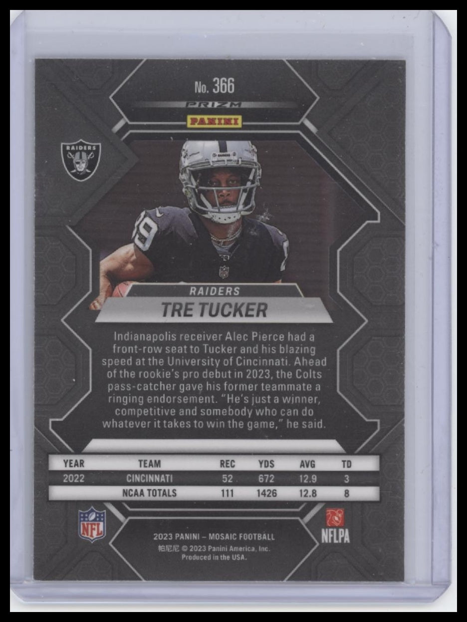 2023 Panini Mosaic #366 Tre Tucker Choice Red & Green