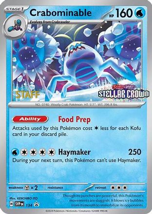 Crabominable - 134 [Staff] (134) Promo Reverse Holofoil