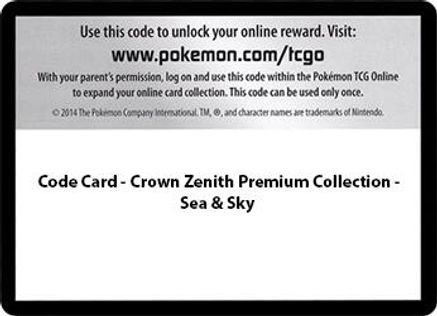 Code Card - Sea & Sky Premium Collection Code Card