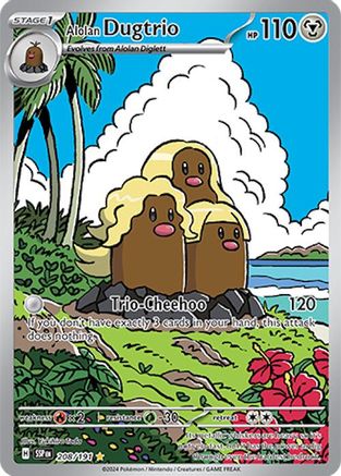 Alolan Dugtrio - 208/191 (208) Illustration Rare Holofoil