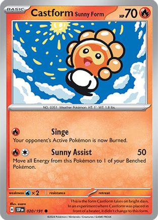 Castform Sunny Form - 020/191 (20) Common Reverse Holofoil
