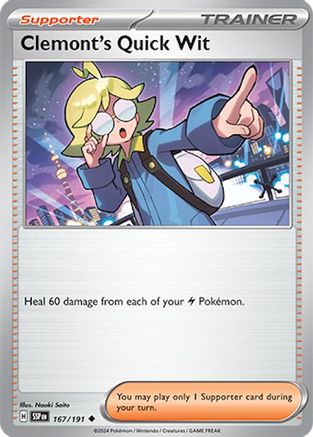 Clemont's Quick Wit - 167/191 (167) Uncommon Reverse Holofoil