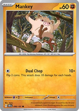 Mankey (98) Common Reverse Holofoil
