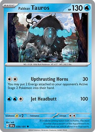 Paldean Tauros - 039/191 (39) Uncommon Reverse Holofoil