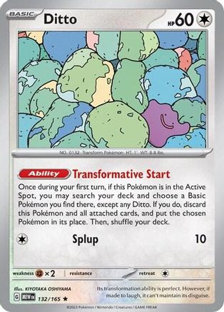 Ditto - 132/165 (Non-Holo) (132) Rare
