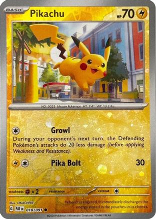 Pikachu - 018/091 (Reverse Cosmos Holo) (18) Promo Reverse Holofoil