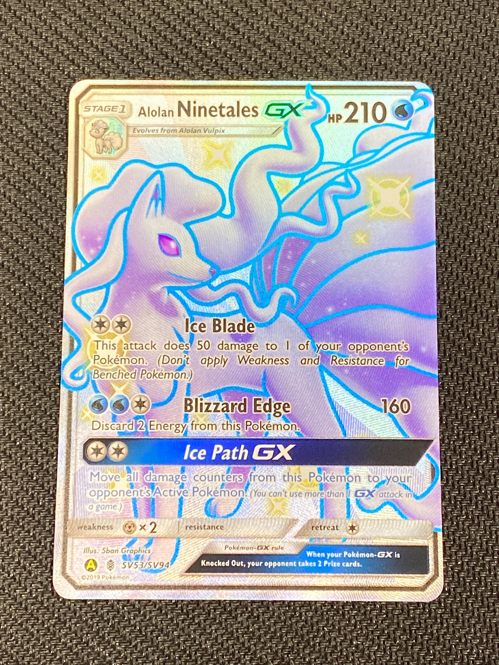 Alolan Ninetales GX (SV53)/94 Shiny Holo Rare Holofoil (Cabinet-NM)