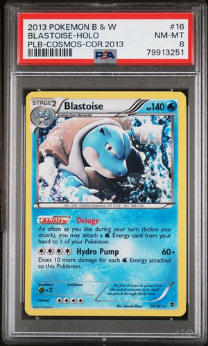 PSA 8 Blastoise B&W #16 Plasma Blast (Cabinet)