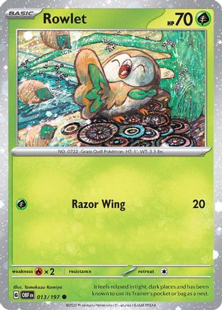 Rowlet - 013/197 (Cosmos Holo) (13) Common Holofoil
