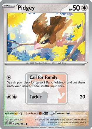 Pidgey - 016/165 (League Promo) (16) Common Reverse Holofoil