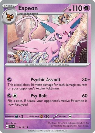 Espeon (33) Rare Reverse Holofoil
