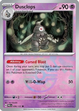 Dusclops (Master Ball Pattern) (36) Common Holofoil
