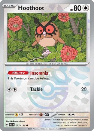 Hoothoot (Master Ball Pattern) (77) Common Holofoil