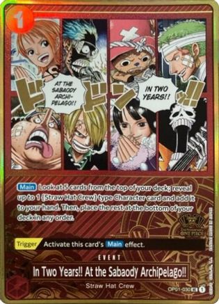 In Two Years!! At the Sabaody Archipelago!! (One Piece Japanese Version 2nd Anniversary Set) (OP01-030) - One Piece Promotion Cards Foil (Cabinet-NM)