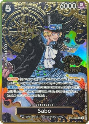 Sabo (One Piece Japanese Version 2nd Anniversary Set) (OP04-083) - One Piece Promotion Cards Foil (Cabinet-NM)