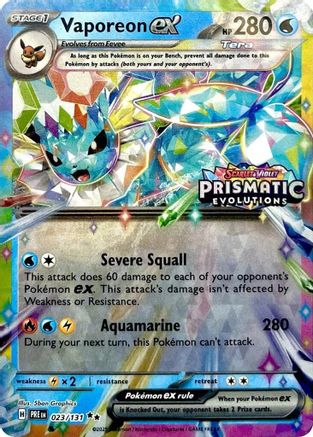 Vaporeon ex - 023/131 (Prismatic Evolutions Stamp) (23) Promo Holofoil