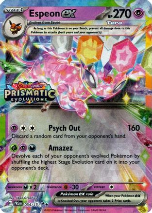Espeon ex - 034/131 (Prismatic Evolutions Stamp) (34) Promo Holofoil
