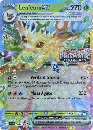 Leafeon ex - 006/131 (Prismatic Evolutions Stamp) (6) Promo Holofoil